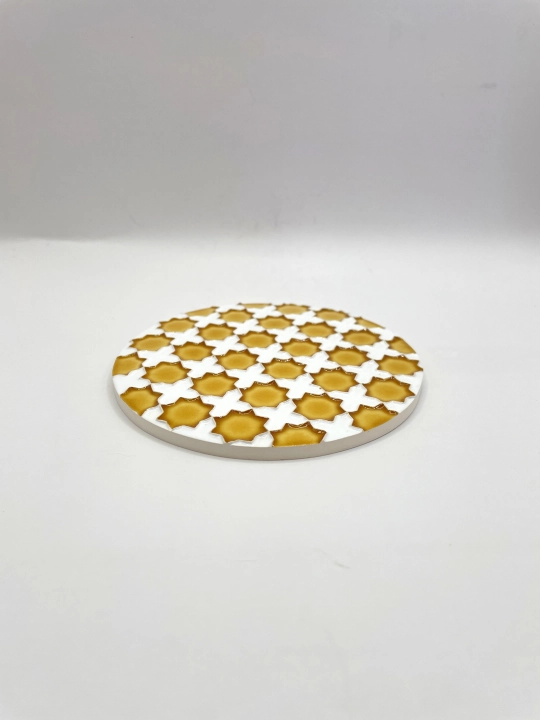 Ręcznie robiona podstawka ceramiczna motyw Alhambra